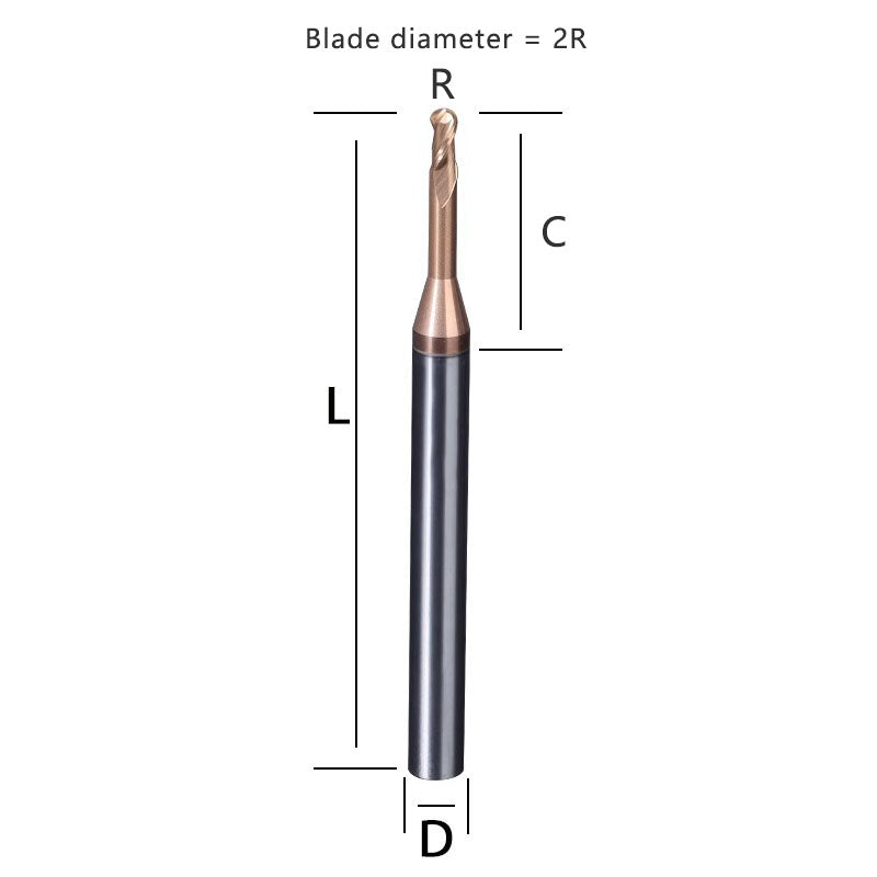 55 degree ball head deep groove milling cutter, tungsten steel alloy ball cutter, 2-edge extended end milling cutter, CNC cutting tool for coated steel Shandong Denso Pricision Tools Co.,Ltd.